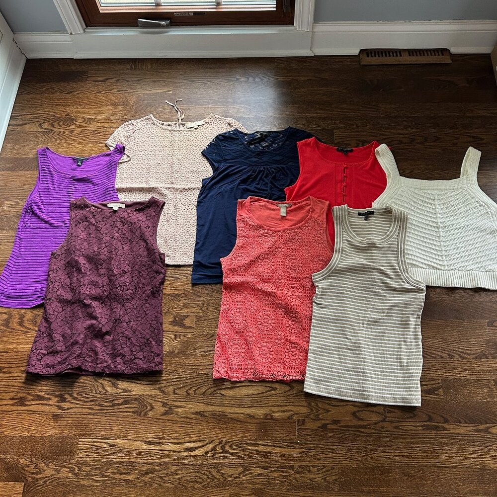 8 item women's Banana Republic & Loft tank and tee bundle